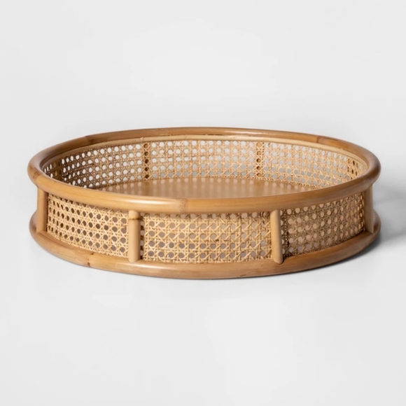 🏖️SPRING BREAK SALE!NEW BOHO WOOD CANE LARGE TRAY